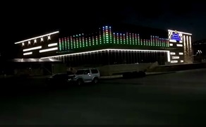 哈薩克斯坦DMX512全彩點光源亮化項目順利亮燈