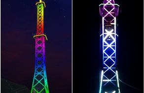 鐵塔亮化怎么做？光臣LED全彩護欄管應用